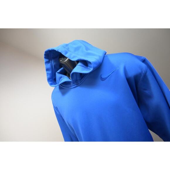 Nike Hoodie Therma Fit Blue Athletic Pull Over Fleece Sweater Mens Size XL - Picture 1 of 12